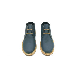 Chavo Pierrot fatty ocean blue details beige handmade leather shoes - Cooperative Handmade