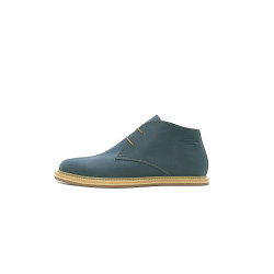 Chavo Pierrot fatty ocean blue details beige handmade leather shoes - Cooperative Handmade