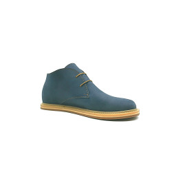 Chavo Pierrot fatty ocean blue details beige handmade leather shoes - Cooperative Handmade