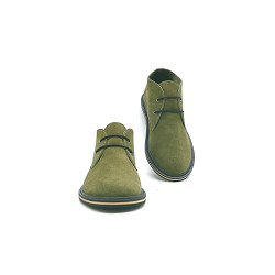 Chavo Pierrot green suede details black beige handmade leather shoes - Cooperative Handmade