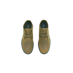 Chavo Pierrot fatty olive green details black beige handmade leather shoes - Cooperative Handmade