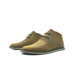 Chavo Pierrot fatty olive green details black beige handmade leather shoes - Cooperative Handmade