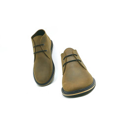 Chavo Pierrot fatty olive green details black beige handmade leather shoes - Cooperative Handmade