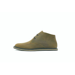 Chavo Pierrot fatty olive green details black beige handmade leather shoes - Cooperative Handmade