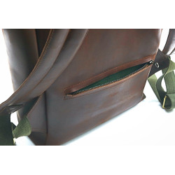 Cosecha brown ranger handmade leather backpack zipper - Cooperative Handmade