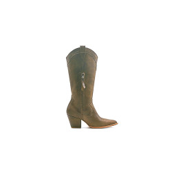 Pour Nina Tall camel cerato handmade leather boots - Cooperative Handmade