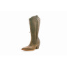 Pour Nina Tall camel cerato handmade leather boots - Cooperative Handmade