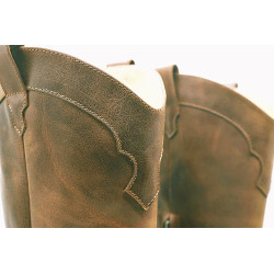 Pour Nina Tall camel cerato handmade leather boots - Cooperative Handmade