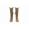 Pour Nina Tall camel cerato handmade leather boots - Cooperative Handmade