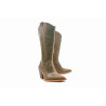 Pour Nina Tall camel cerato handmade leather boots - Cooperative Handmade