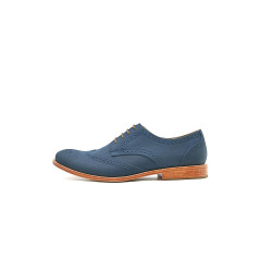 Borges fatty ocean blue details beige handmade leather shoes - Cooperative Handmade