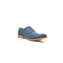 Borges fatty ocean blue details beige handmade leather shoes - Cooperative Handmade