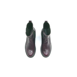 Hache Platform purple nappa details black handmade leather shoes - Cooperative Handmade