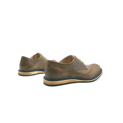 Borges Tavo camel cerato details black beige handmade leather shoes - Cooperative Handmade