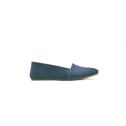 Pampa Fem fatty ocean blue details yellow handmade leather shoes - Cooperative Handmade