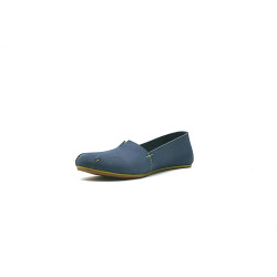 Pampa Fem fatty ocean blue details yellow handmade leather shoes - Cooperative Handmade