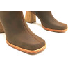 Lulú Large fatty brown handmade leather heels - Cooperative Handmade