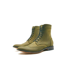 Coco fatty green handmade leather ankle boots - Cooperative Handmade