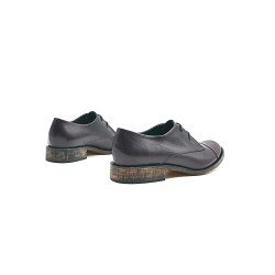 Pour Cecile purple nappa details black handmade leather shoes - Cooperative Handmade