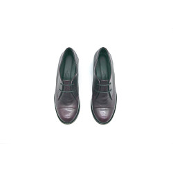 Pour Cecile purple nappa details black handmade leather shoes - Cooperative Handmade