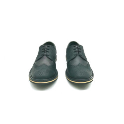 Borges Tavo fatty black matte black nappa handmade leather shoes - Cooperative Handmade