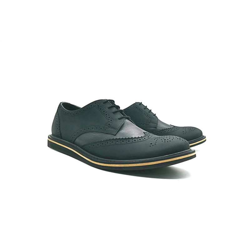 Borges Tavo fatty black matte black nappa handmade leather shoes - Cooperative Handmade