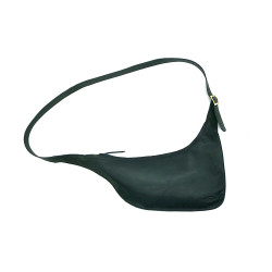 Toba black nappa handmade leather shoulder bag - Cooperative Handmade