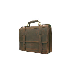 Matias fatty brown handmade leather briefcase laptop case - Cooperative Handmade