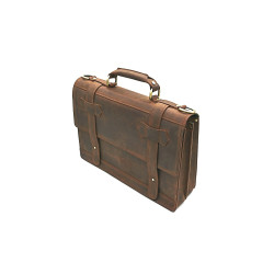 Matias fatty brown handmade leather briefcase laptop case - Cooperative Handmade