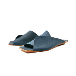 Miró ocean blue handmade leather sandals - Cooperative Handmade