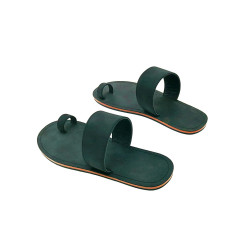 Arena matte black handmade leather sandals - Cooperative Handmade