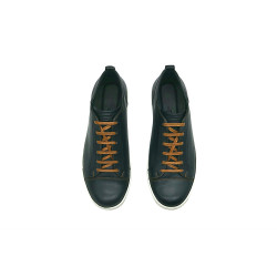 Baires black nappa details brown handmade leather sneakers - Cooperative Handmade