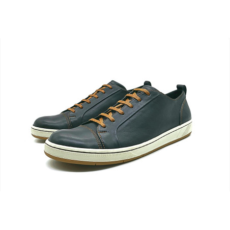 Baires black nappa details brown handmade leather sneakers - Cooperative Handmade