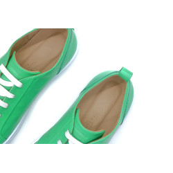 Baires cyan green nappa handmade leather sneakers - Cooperative Handmade