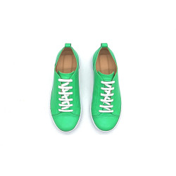 Baires cyan green nappa handmade leather sneakers - Cooperative Handmade