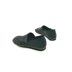 Nuna matte black details beige handmade leather sandals - Cooperative Handmade