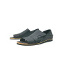 Nuna matte black details beige handmade leather sandals - Cooperative Handmade