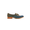 Chloe fatty brown fatty blue handmade leather shoes - Cooperative Handmade