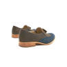 Chloe fatty brown fatty blue handmade leather shoes - Cooperative Handmade