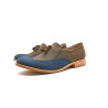 Chloe fatty brown fatty blue handmade leather shoes - Cooperative Handmade