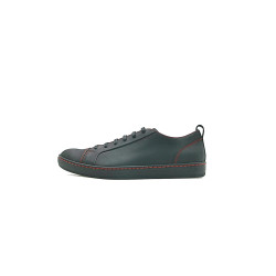 Baires fatty matte black details red handmade leather sneakers - Cooperative Handmade