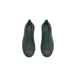 Baires fatty matte black details red handmade leather sneakers - Cooperative Handmade