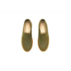 Ato NG fatty olive green handmade leather shoes - Cooperative Handmade