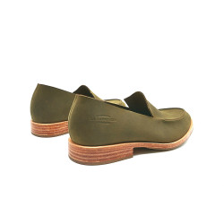 Ato NG fatty olive green handmade leather shoes - Cooperative Handmade