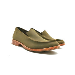 Ato NG fatty olive green handmade leather shoes - Cooperative Handmade