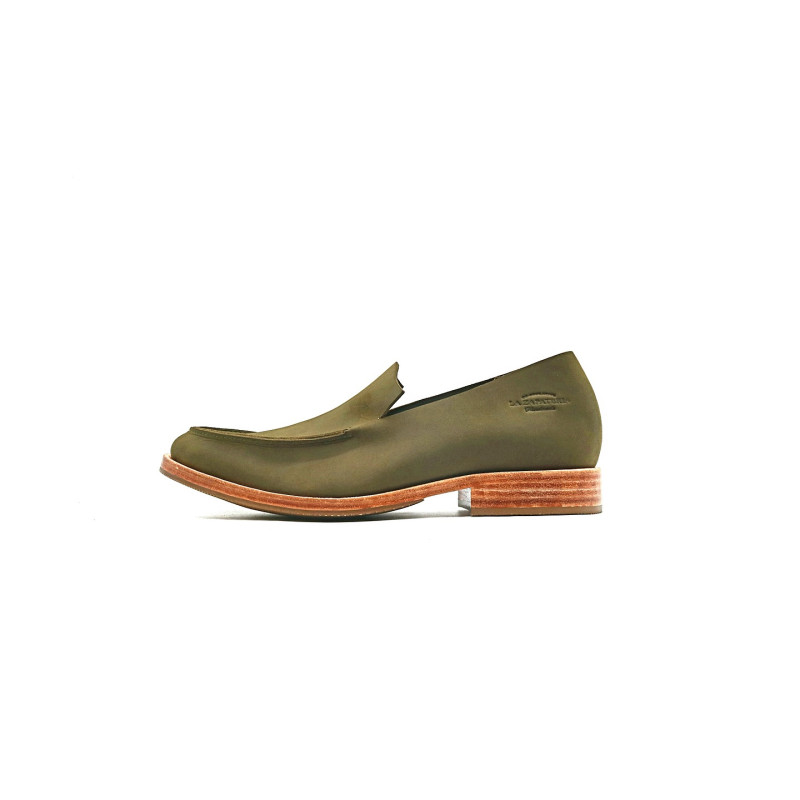 Ato NG fatty olive green handmade leather shoes - Cooperative Handmade