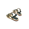 Juana green black handmade leather sandals - Cooperative Handmade