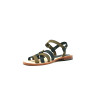 Juana green black handmade leather sandals - Cooperative Handmade