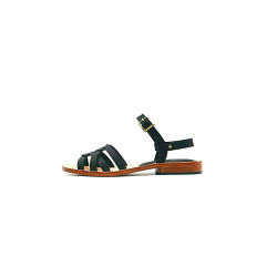 Juana fatty black handmade leather sandals - Cooperative Handmade