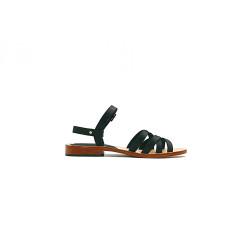 Juana fatty black handmade leather sandals - Cooperative Handmade